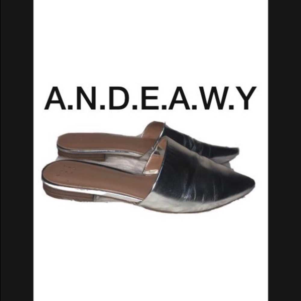 A.N.D.E.A.W.Y. WOMEN'S SHOES metallic silver mule